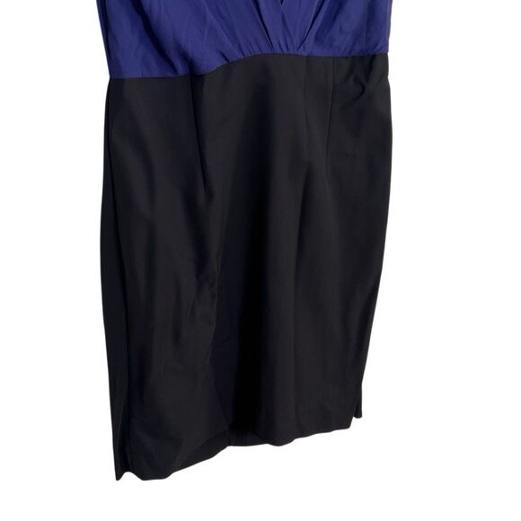 By Malene Birger Renias Sleeveless Pleated Keyhole Sheath Dress Blue Black Sz XS - Picture 4 of 8